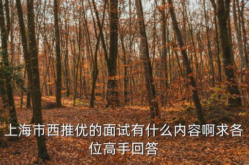 上海市西推優(yōu)的面試有什么內(nèi)容啊求各位高手回答