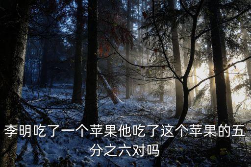 李明吃了一個蘋果他吃了這個蘋果的五分之六對嗎