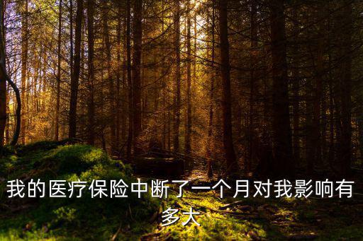 我的醫(yī)療保險(xiǎn)中斷了一個(gè)月對我影響有多大