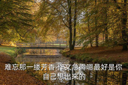 難忘那一縷芳香 作文急需嗯最好是你自己想出來的