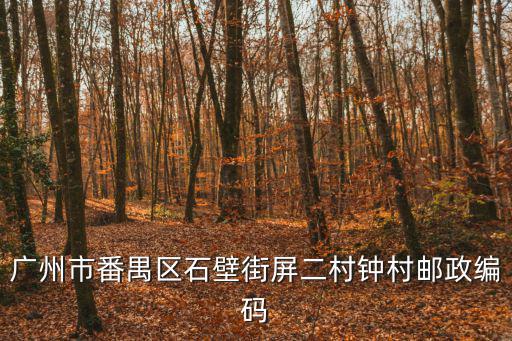 廣州市番禺區(qū)石壁街屏二村鐘村郵政編碼
