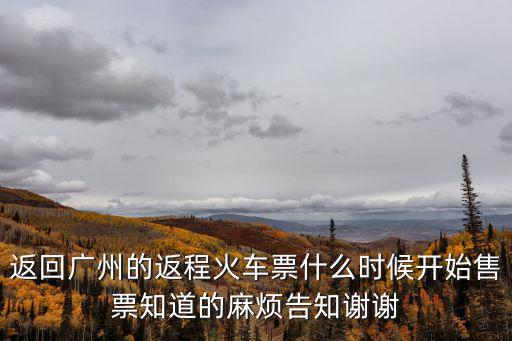 返回廣州的返程火車票什么時候開始售票知道的麻煩告知謝謝