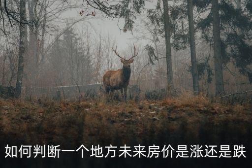 如何判斷一個地方未來房價是漲還是跌