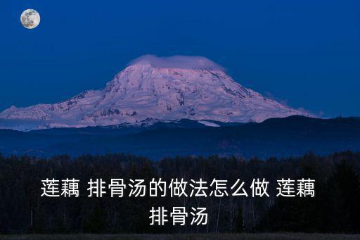  蓮藕 排骨湯的做法怎么做 蓮藕 排骨湯