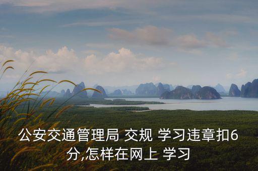 公安交通管理局 交規(guī) 學(xué)習(xí)違章扣6分,怎樣在網(wǎng)上 學(xué)習(xí)