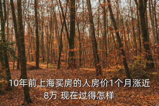 10年前上海買房的人房價1個月漲近8萬 現在過得怎樣