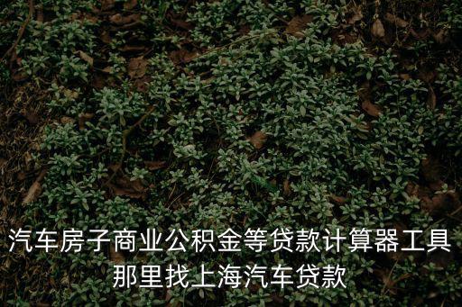 汽車房子商業(yè)公積金等貸款計(jì)算器工具那里找上海汽車貸款