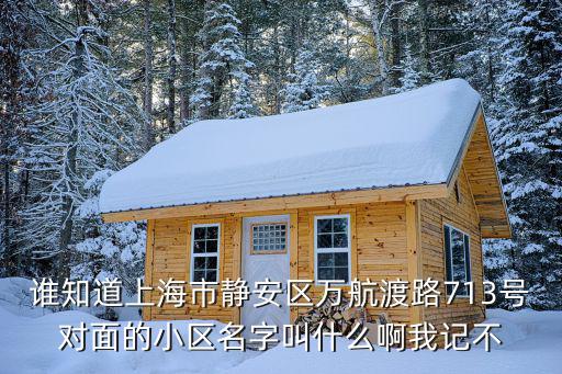 誰知道上海市靜安區(qū)萬航渡路713號對面的小區(qū)名字叫什么啊我記不