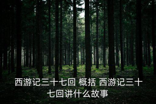  西游記三十七回 概括 西游記三十七回講什么故事