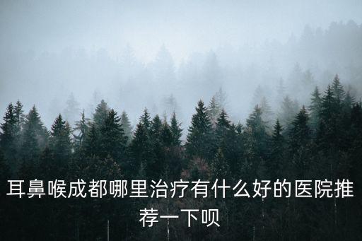 耳鼻喉成都哪里治療有什么好的醫院推薦一下唄