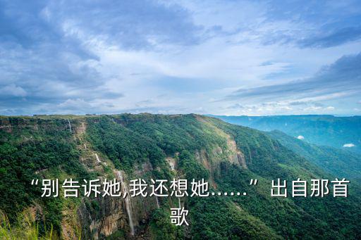 “別告訴她,我還想她……”出自那首歌