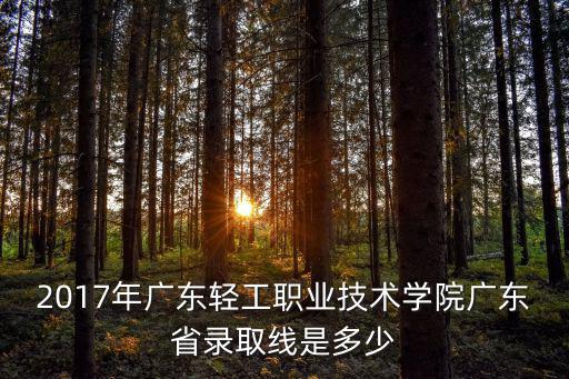 2017年廣東輕工職業技術學院廣東省錄取線是多少