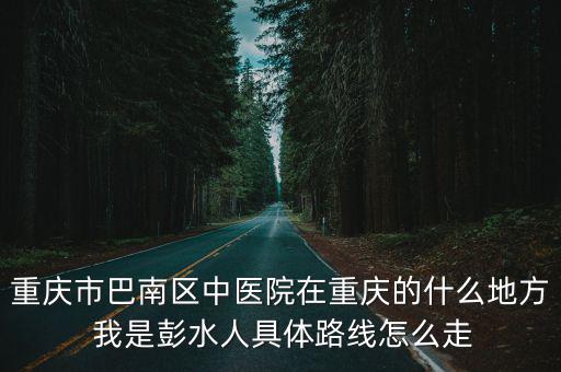 重慶市巴南區(qū)中醫(yī)院在重慶的什么地方 我是彭水人具體路線怎么走