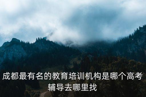 成都最有名的教育培訓機構是哪個高考輔導去哪里找