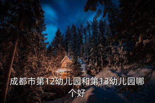 成都市第12幼兒園和第13幼兒園哪個好