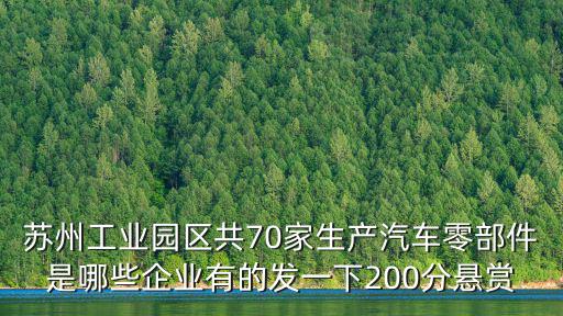 蘇州工業園區共70家生產汽車零部件是哪些企業有的發一下200分懸賞