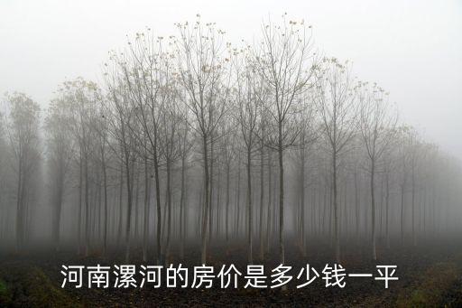 河南漯河的房價(jià)是多少錢一平