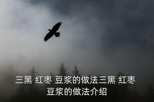 三黑 紅棗 豆漿的做法三黑 紅棗 豆漿的做法介紹
