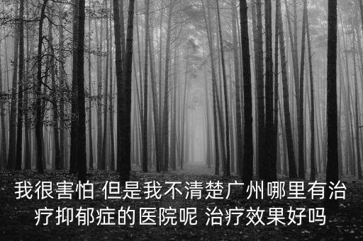 我很害怕 但是我不清楚廣州哪里有治療抑郁癥的醫院呢 治療效果好嗎