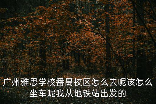 廣州雅思學(xué)校番禺校區(qū)怎么去呢該怎么坐車呢我從地鐵站出發(fā)的