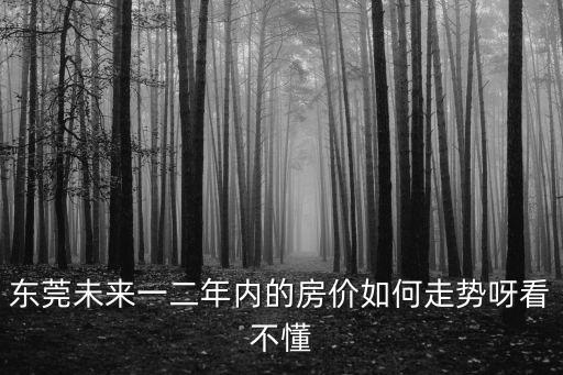 東莞新證房價會如何，東莞未來一二年內的房價如何走勢呀看不懂