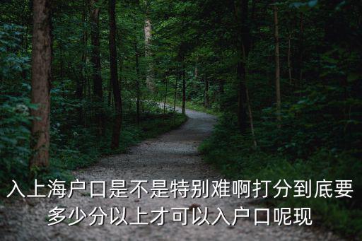 入上海戶口是不是特別難啊打分到底要多少分以上才可以入戶口呢現
