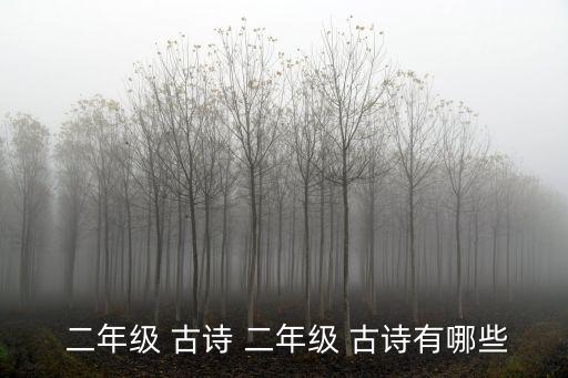  二年級 古詩 二年級 古詩有哪些