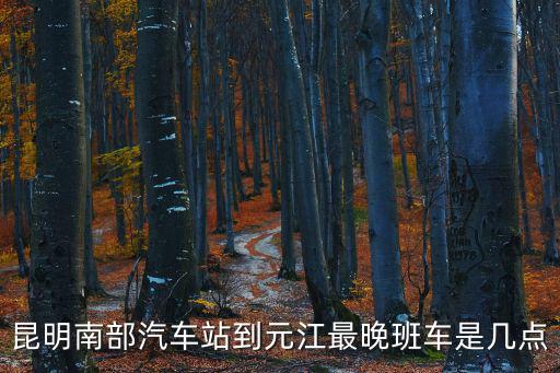 昆明南部汽車站到元江最晚班車是幾點