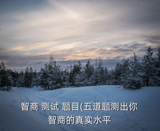  智商 測試 題目(五道題測出你 智商的真實水平
