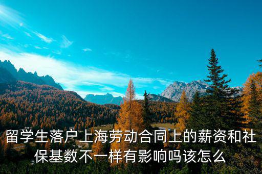 留學生落戶上海勞動合同上的薪資和社?；鶖挡灰粯佑杏绊憜嵩撛趺? class=