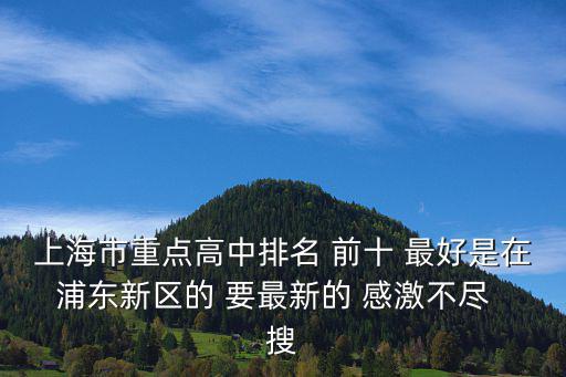 上海市重點高中排名 前十 最好是在浦東新區(qū)的 要最新的 感激不盡  搜