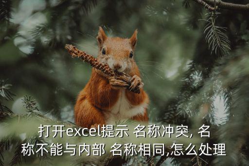 打開excel提示 名稱沖突, 名稱不能與內部 名稱相同,怎么處理