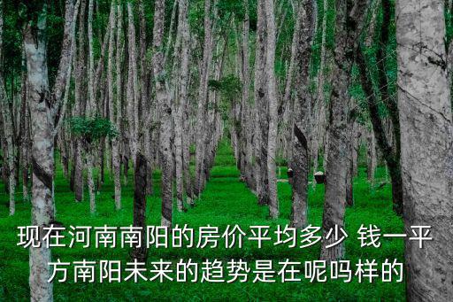 現在河南南陽的房價平均多少 錢一平方南陽未來的趨勢是在呢嗎樣的