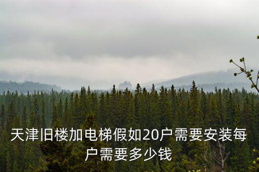 天津舊樓加電梯假如20戶需要安裝每戶需要多少錢