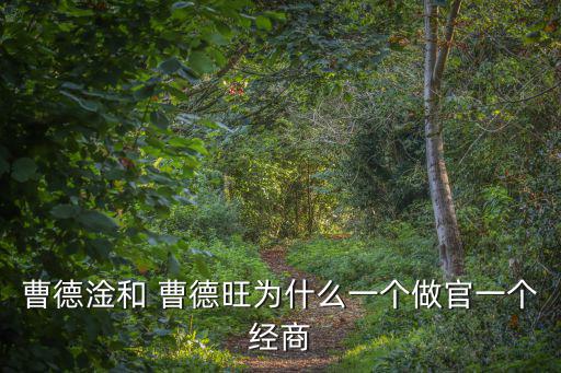 曹德淦和 曹德旺為什么一個做官一個經商