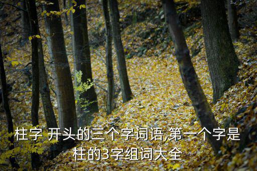 柱字 開頭的三個(gè)字詞語,第一個(gè)字是柱的3字組詞大全