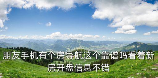 朋友手機(jī)有個(gè)房導(dǎo)航這個(gè)靠譜嗎看著新房開(kāi)盤信息不錯(cuò)