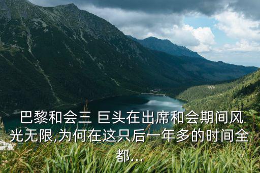  巴黎和會三 巨頭在出席和會期間風光無限,為何在這只后一年多的時間全都...