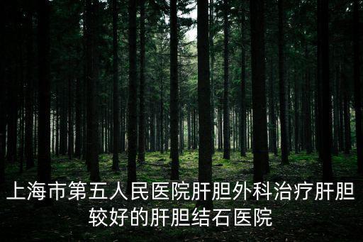 上海市第五人民醫(yī)院肝膽外科治療肝膽較好的肝膽結(jié)石醫(yī)院