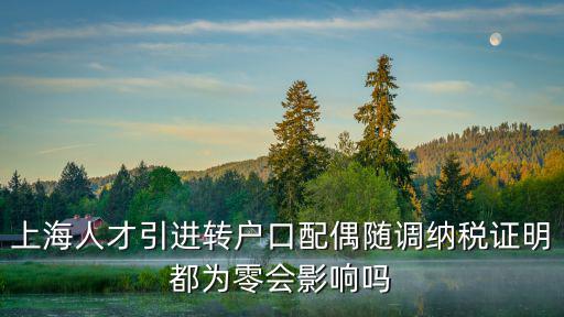 上海人才引進轉戶口配偶隨調納稅證明都為零會影響嗎