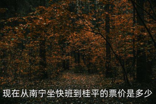 現(xiàn)在從南寧坐快班到桂平的票價是多少