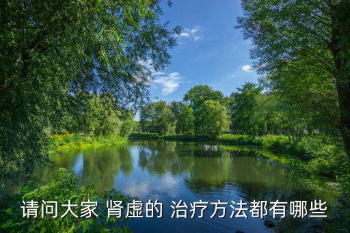 請問大家 腎虛的 治療方法都有哪些