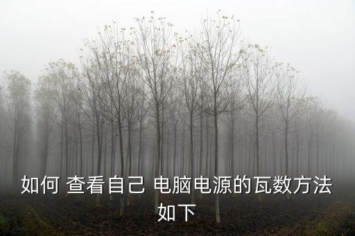如何 查看自己 電腦電源的瓦數方法如下