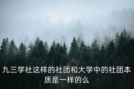 九三學(xué)社這樣的社團(tuán)和大學(xué)中的社團(tuán)本質(zhì)是一樣的么