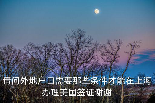 上海一網(wǎng)通落戶狀態(tài)查詢，請問外地戶口需要那些條件才能在上海辦理美國簽證謝謝