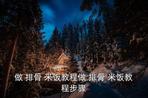 做 排骨 米飯教程做 排骨 米飯教程步驟