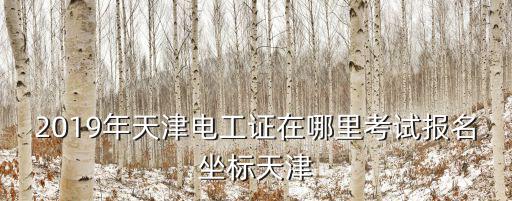 2019年天津電工證在哪里考試報名坐標天津