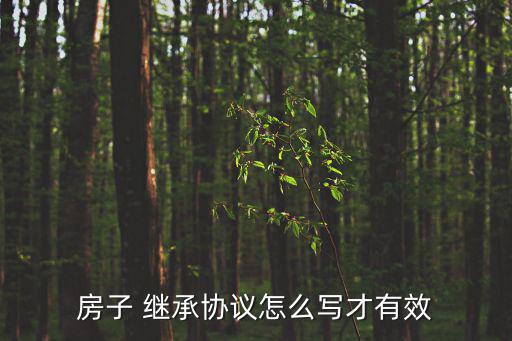 房子 繼承協議怎么寫才有效