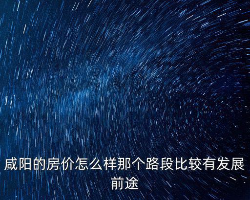 咸陽(yáng)的房?jī)r(jià)怎么樣那個(gè)路段比較有發(fā)展前途