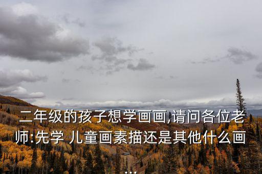 二年級兒童畫,選擇繪畫材料和畫風孩子能獲得什么?